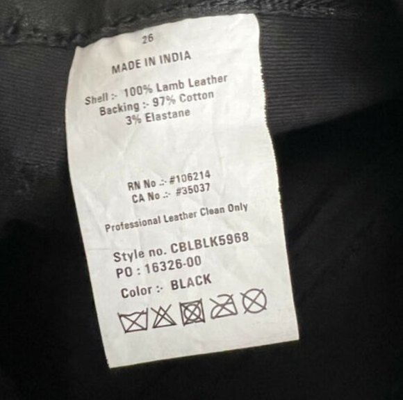 joe’s leather skin black w26 pants - Picture 8 of 9